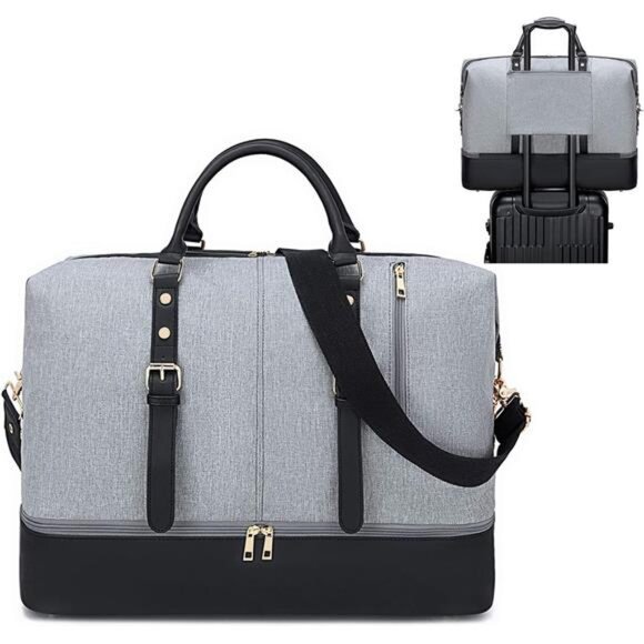 Weekender Overnight Bag Oversized Travel Duffel for Men and Women Carry On Tote - Picture 2 of 7